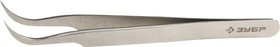 22211-3-110, Пинцет из нержавеющей стали, антимагнитный, изогнутый, заостренные губки, 110мм