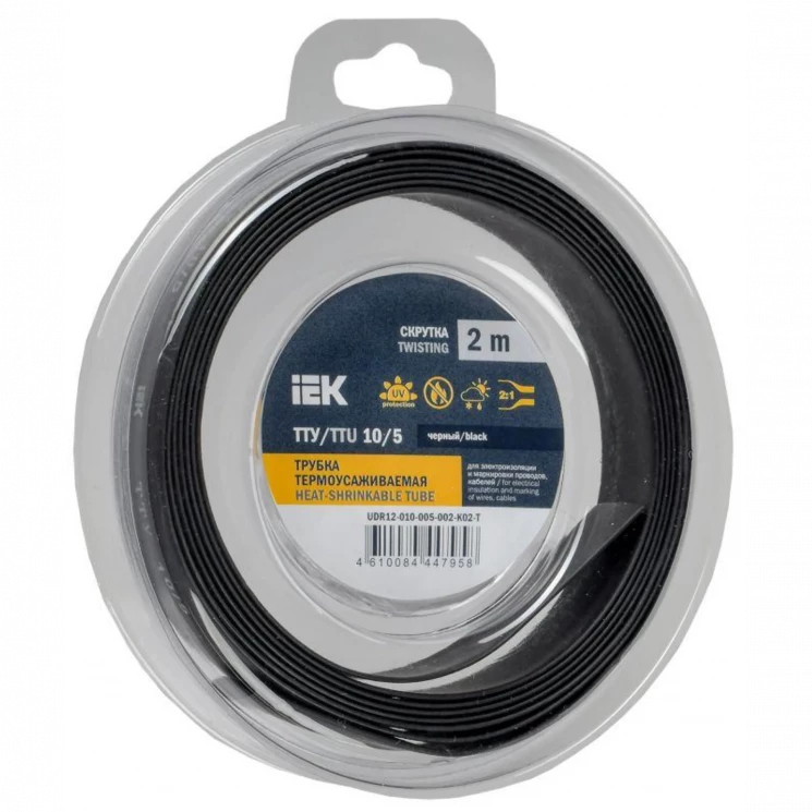 Трубка термоусадочная ТТУ нг-LS 10/5 черн. (уп.2м) IEK UDR12-010-005-002-K02-T
