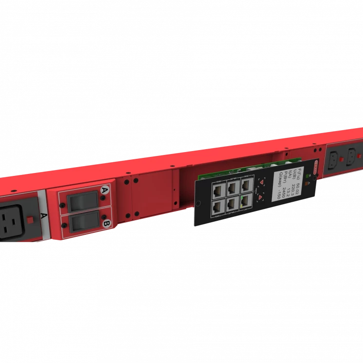 Блок розеток интеллектуальный: Ethernet, 0U, 400V, (3) 32A, in: IEC309, out: (6) C19; (18) C13 с фиксацией кабелей