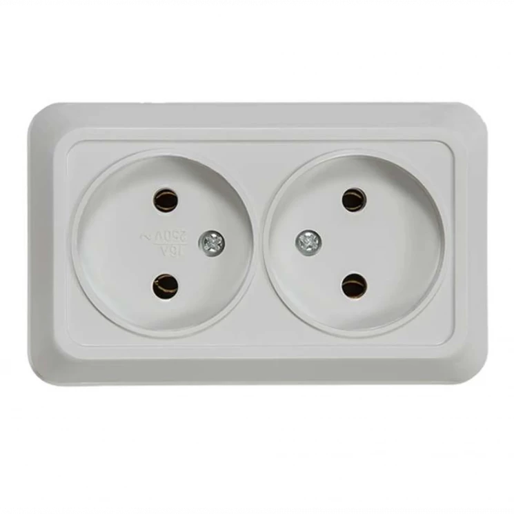 Розетка 2-м ОП Bolleto 7102 16А IP20 бел. ASD / IN HOME 4680005959822