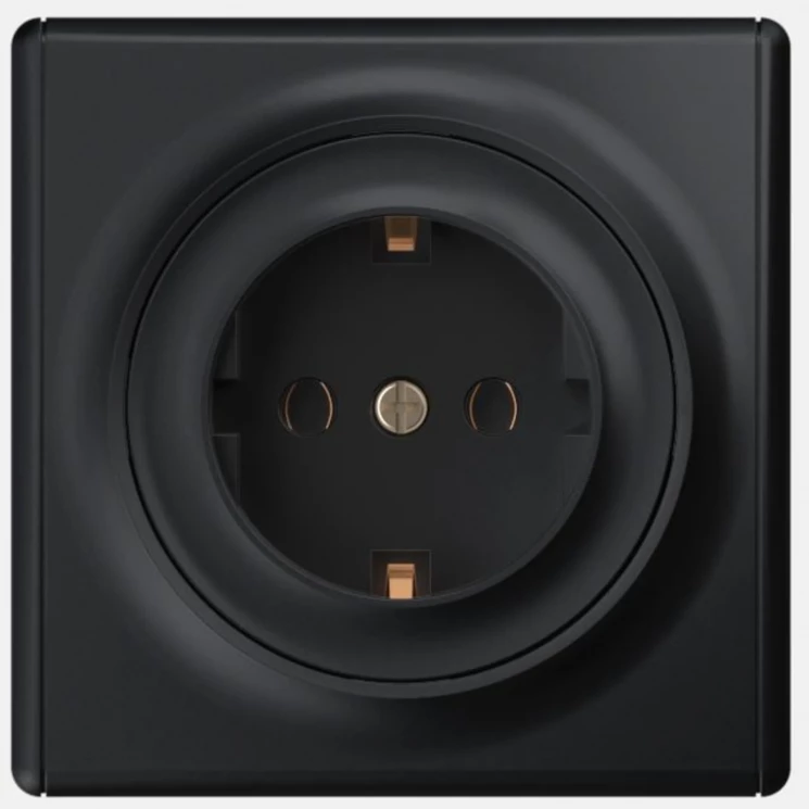 Розетка 1-м СП Florence 16А IP20 с заземл. винтов. клеммы механизм черн. (1E10201303) OneKeyElectro