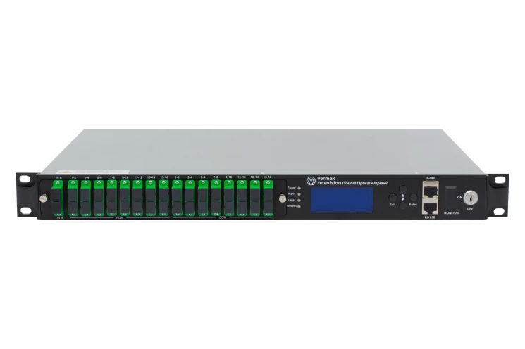 Оптический усилитель VERMAX для сетей КТВ, 1 вход, 32*17dBm выход, CWDM 1310/1490/1550, 1U