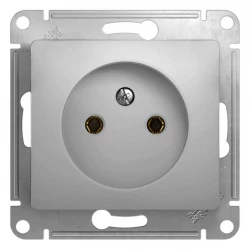 Розетка 1-м СП Glossa 16А IP20 без заземл. механизм алюм. SE GSL000341
