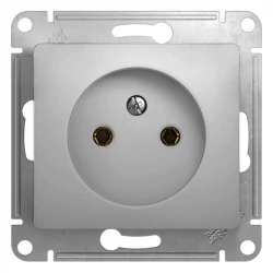 Розетка 1-м СП Glossa 16А IP20 без заземл. механизм алюм. SE GSL000341