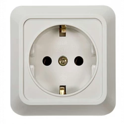 Розетка 1-м BOLLETO с заземл. накл. 7028 бел. ASD / IN HOME 4680005959792