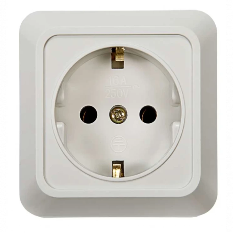 Розетка 1-м BOLLETO с заземл. накл. 7028 бел. ASD / IN HOME 4680005959792