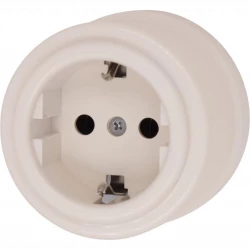 Розетка З-кл. пластик песочн. зол. Bironi B1-101-24