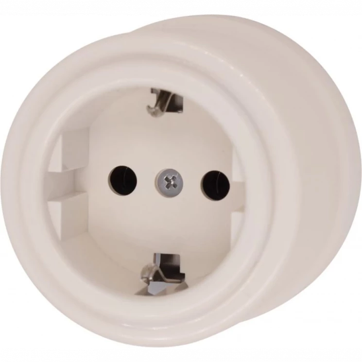 Розетка З-кл. пластик песочн. зол. Bironi B1-101-24