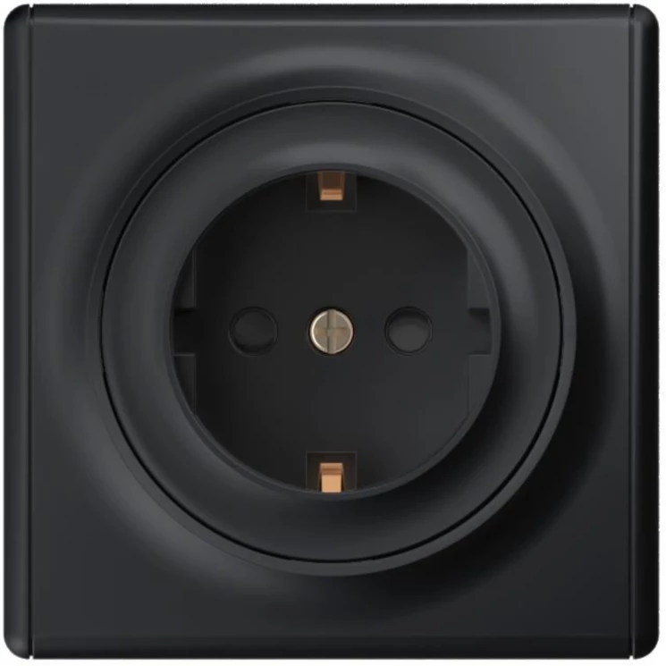 Розетка 1-м СП Florence 16А IP20 с заземл. защ. шторки винтов. клеммы механизм черн. (1E10101303) On