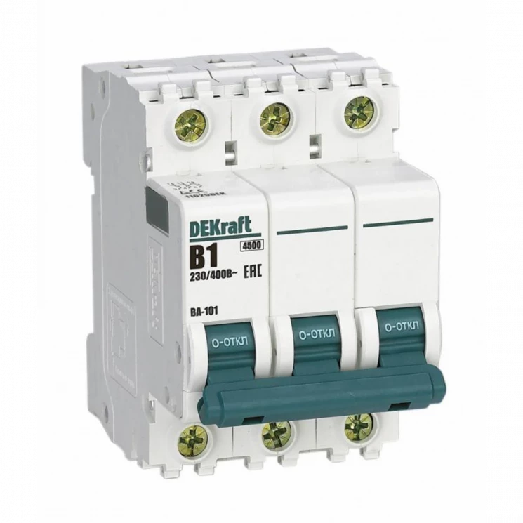 Выключатель автоматический модульный 3п B 1А 4.5кА ВА-101 DEKraft 11025DEK
