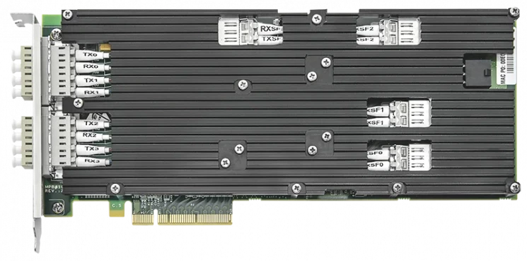 Сетевая карта 4 порта 1000Base-SX/10GBase-SR Bypass (LC, Intel 82599ES), Silicom PE310G4BPi9-SRD-SD