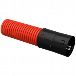 Труба гофрированная двустенная ПНД гибкая d90мм с муфтой красн. (уп.50м) IEK CTG12-090-K04-050-R