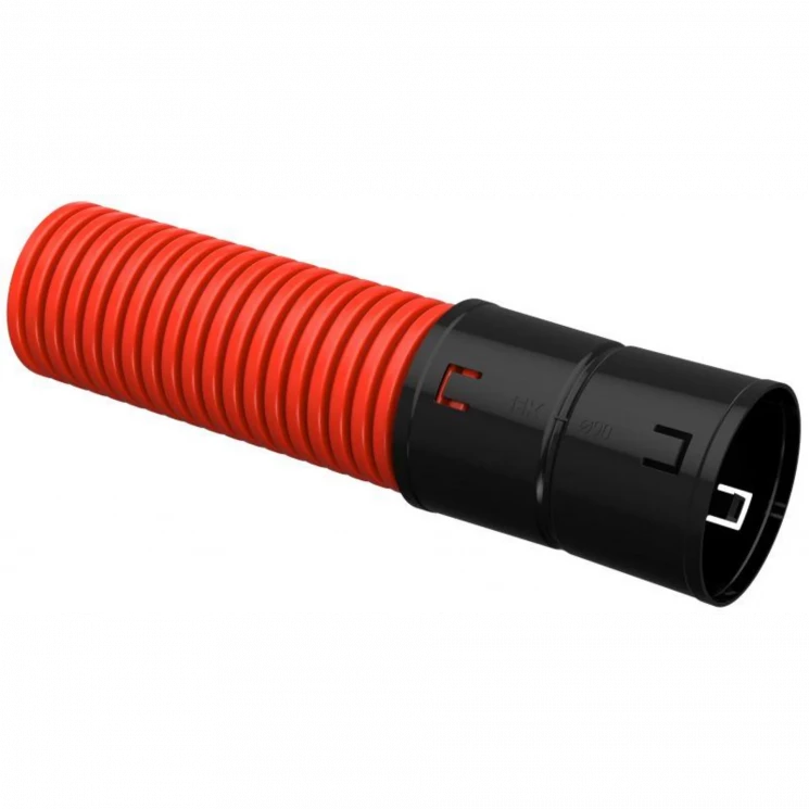 Труба гофрированная двустенная ПНД гибкая d90мм с муфтой красн. (уп.50м) IEK CTG12-090-K04-050-R