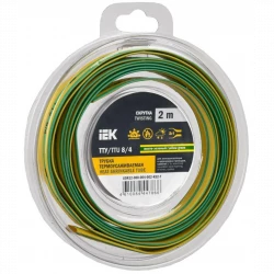 Трубка термоусадочная ТТУ нг-LS 8/4 желт./зел. (уп.2м) IEK UDR12-008-004-002-K52-T