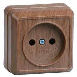 Розетка 1-м ОП Октава 10А IP20 без заземл. дуб IEK ERO10-K04-10-DC