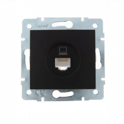 Розетка компьютерная 1-м СП Karina RJ45 механизм черн. бархат LEZARD 707-4288-139