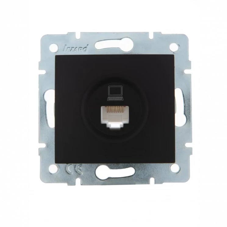 Розетка компьютерная 1-м СП Karina RJ45 механизм черн. бархат LEZARD 707-4288-139