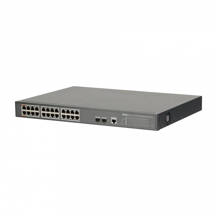 Управляемый 26-портовый гигабитный коммутатор с 24 PoE портами DH-PFS4226-24GT-360