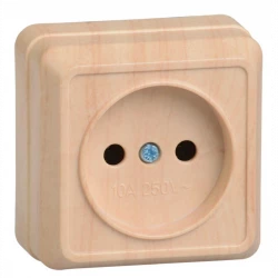 Розетка 1-м ОП Октава 10А IP20 без заземл. сосна IEK ERO10-K03-10-DC
