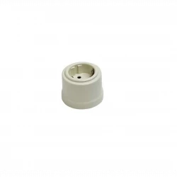 Розетка 1-м ОП Лизетта 16А IP20 ретро с заземл. ABS-пластик сл. кость Bironi B1-101-211