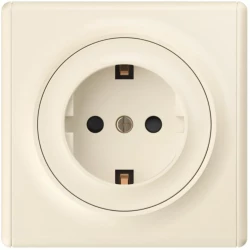 Розетка 1-м СП Florence 16А IP20 с заземл. защ. шторки винтов. клеммы механизм беж. (1E10101301) One