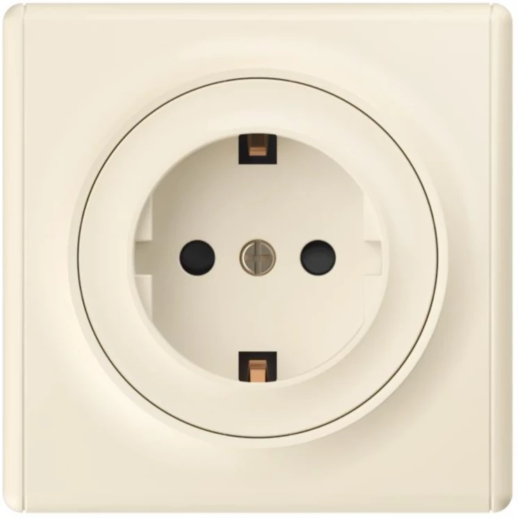 Розетка 1-м СП Florence 16А IP20 с заземл. защ. шторки винтов. клеммы механизм беж. (1E10101301) One
