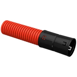 Труба гофрированная двустенная ПНД гибкая d75мм с муфтой красн. (уп.50м) IEK CTG12-075-K04-050-R