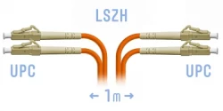 Патчкорд оптический LC/UPC MM (OM2) Duplex 1 метр