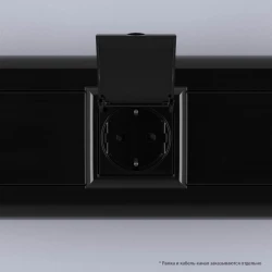 Розетка 1-м 2мод. Avanti "Черный квадрат" 16А IP44 2P+E защ. шторки с крышкой черн. DKC 4402012