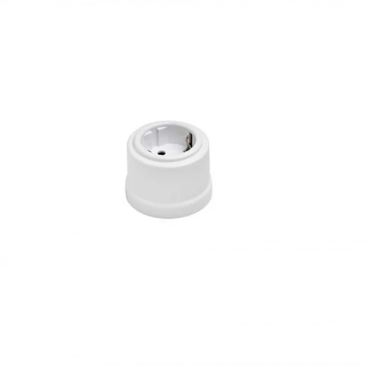 Розетка 1-м ОП Лизетта 16А IP20 ретро с заземл. ABS-пластик бел. Bironi B1-101-21