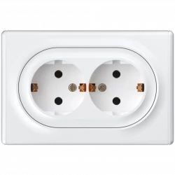 Розетка 2-м СП Florence 16А IP20 с заземл. винт. клеммы бел. 1E10401300 OneKeyElectro 2172767