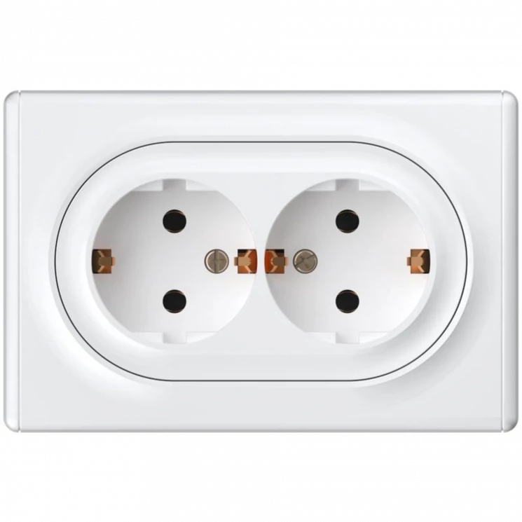 Розетка 2-м СП Florence 16А IP20 с заземл. винт. клеммы бел. 1E10401300 OneKeyElectro 2172767