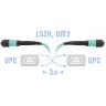 Патчкорд оптический MPO/UPC FF MM, 3 метра (Cross)