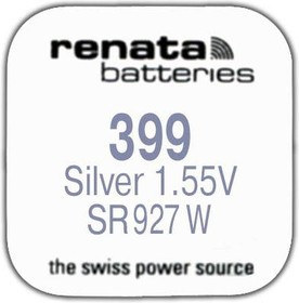 R 399 (SR 927 W, 1.55V, 57mAh, 9.5x2.6mm)(батарейка для часов)