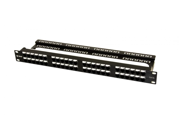 Коммутационная панель SNR, 19" неэкранированная, 1U, 48 портов, cat.5e, горизонтальная заделка
