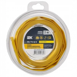 Трубка термоусадочная ТТУ нг-LS 8/4 желт. (уп.2м) IEK UDR12-008-004-002-K05-T