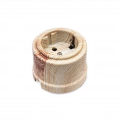 Розетка 1-м ОП Лизетта 16А IP20 ретро с заземл. ABS-пластик карельская сосна Bironi B1-101-13