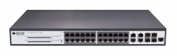 Управляемый PoE коммутатор уровня 2 BDCOM S2528-P, 24x 10/100/1000Base-T PoE 802.3af/at до 370W, 4x combo 1G SFP/RJ45, 220VAC