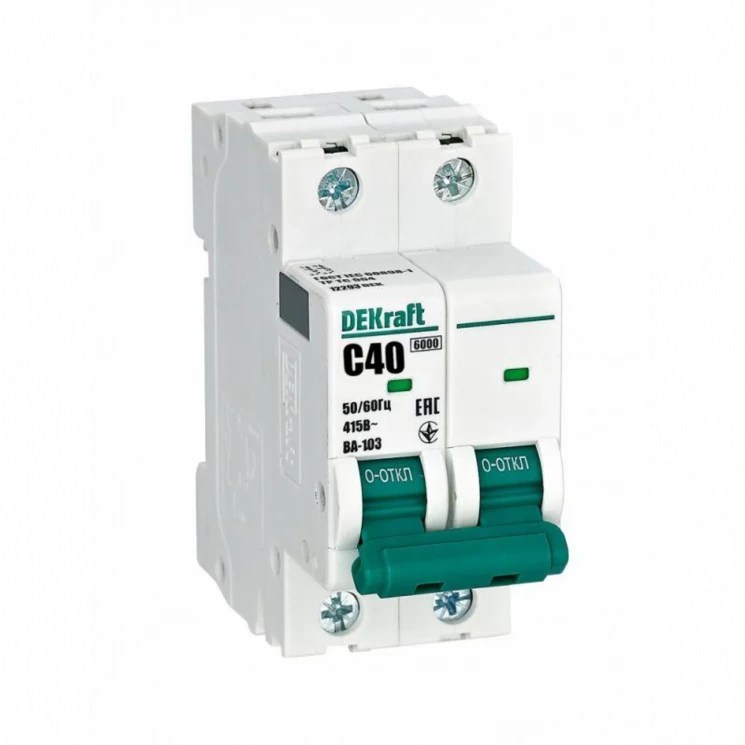 Выключатель автоматический модульный 2п C 40А 6кА ВА-103 DEKraft 12293DEK