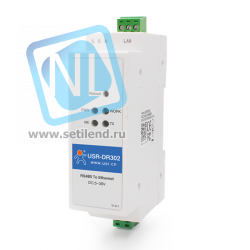USR-DR302, 1-портовый конвертер интерфейсов RS485 в Ethernet TCP/IP на DIN-рейку