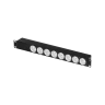 Блок электрических розеток TLK, 19", 8 гнезд"евророзетка", макс. нагрузка 10 А, без шнура питания, вход С14, с фильтром, без выключателя