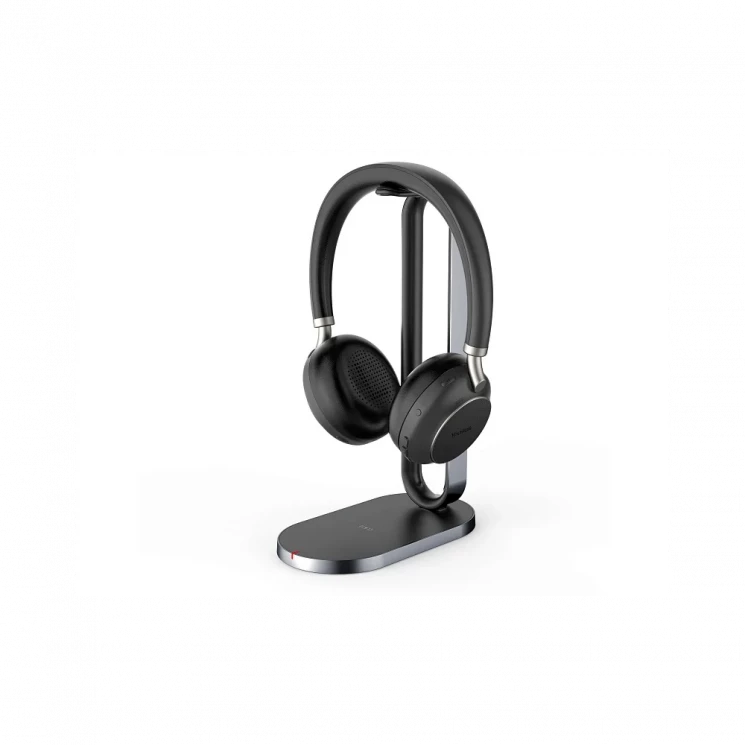 Гарнитура BH76 with Charging Stand UC Black USB-A, Беспроводная BT,BHC76,Зарядка Qi,HD звук,Шумоподав.ANС,Черн