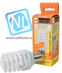 ECOLA Z7SV25ECL Spiral Slim Full 25Вт 4000К E27 105x50 BL1, Лампа