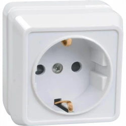 Розетка 1-м ОП Октава РС20-3-ОБ 16А IP20 с заземл. бел. IEK ERO11-K01-16-DC