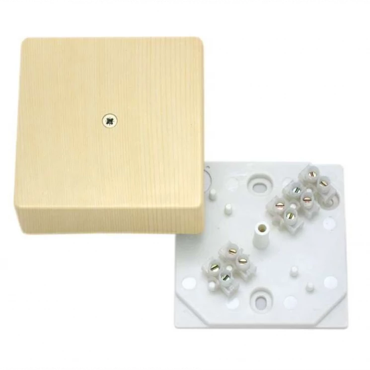 Коробка распределительная ОП 75х75х30мм с клемм. сосна HEGEL КРК2702 0201-И