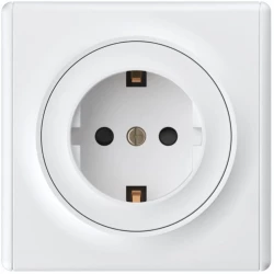 Розетка 1-м СП Florence 16А IP20 с заземл. защ. шторки винтов. контакты механизм бел. (1E10101300) O