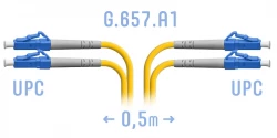 Патчкорд оптический LC/UPC SM G.657.A1 Duplex 0,5 метра