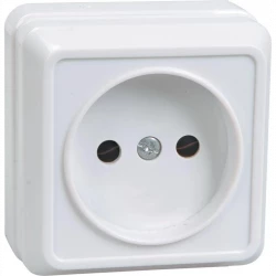 Розетка 1-м ОП Октава 10А IP20 без заземл. бел. IEK ERO10-K01-10-DC