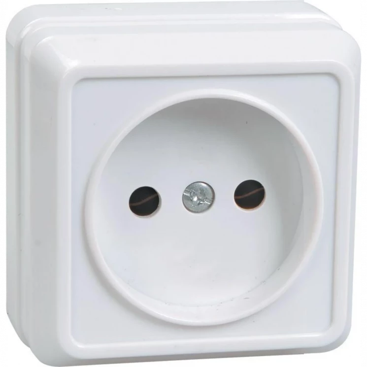 Розетка 1-м ОП Октава 10А IP20 без заземл. бел. IEK ERO10-K01-10-DC