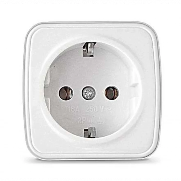 Розетка 1-м ОП Электра 16А IP20 с заземл. бел. Союз 0012